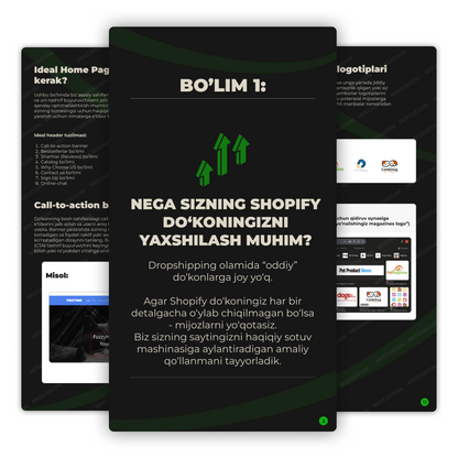 DAROMADLI SHOPIFY-DO‘KONNI NOLDAN OCHISH